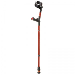 Flexyfoot Comfort Grip Double Adjustable Red Crutch for the Right Hand